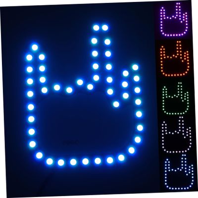 Anneome Car Led Gesture Light with Remote Control Interactive Hand Signal Safety Accessory for Vehicle Windows Prevent Rear-end Collisions Compatible with Multiple Car Models