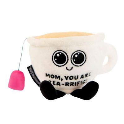 Punchkins Teacup Plushie - Mom, You are Tea-Rrific Punny Teacup Plush, for Mom, Cute Food Plush Toy for Gifting