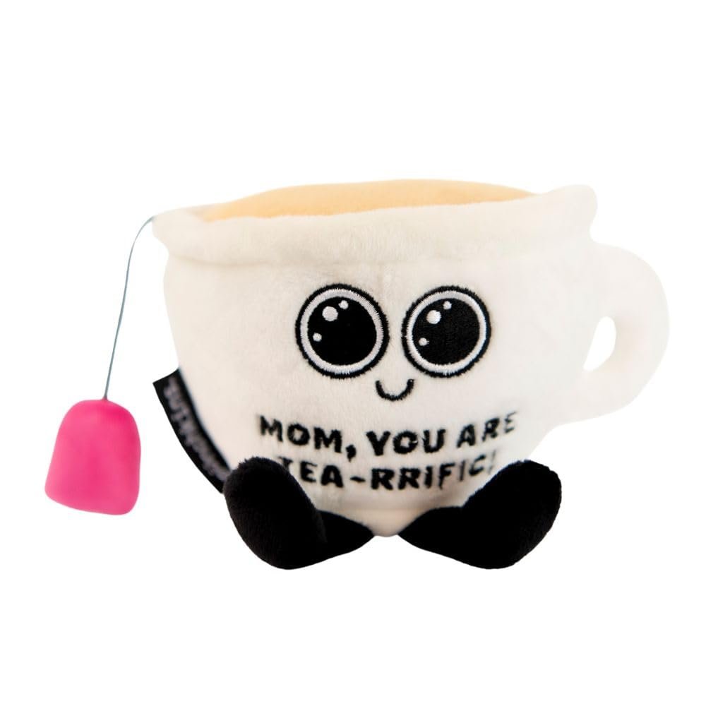 Punchkins Teacup Plushie - Mom, You are Tea-Rrific Punny Teacup Plush, for Mom, Cute Food Plush Toy for Gifting