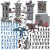 Yoyoom Army Men Action Figures Toy Soldiers Set, Medieval Castle Small Soldiers Military Toy, Plastic Army Men playset Castle Building Set with Storage Bag and Map view 1