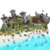 Yoyoom Army Men Action Figures Toy Soldiers Set, Medieval Castle Small Soldiers Military Toy, Plastic Army Men playset Castle Building Set with Storage Bag and Map view 2
