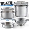 12Pcs Kids Pretend Play Kitchen Accessories Toy Stainless Steel Metal Pots and Pans Playset with Rack Mud Kitchen Accessories Toy Pots and Pans for Kids Toddler Age 3 Years Old view 2