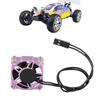 16000RPM Cooling Fan, Small Size Lightweight Fan with Aluminum and Plastic Material for 1/10 1/8 1/12 RC ESC Engine (Purple view 2