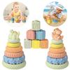 6 PCS Wheat Straw Baby Toys More Than 6 Months , Safe Healthy Soft Blocks Baby Sensory Learning Developmental Stacking Building Blocks Bath Toys for Boys and Girls (6PCS-73) view 1