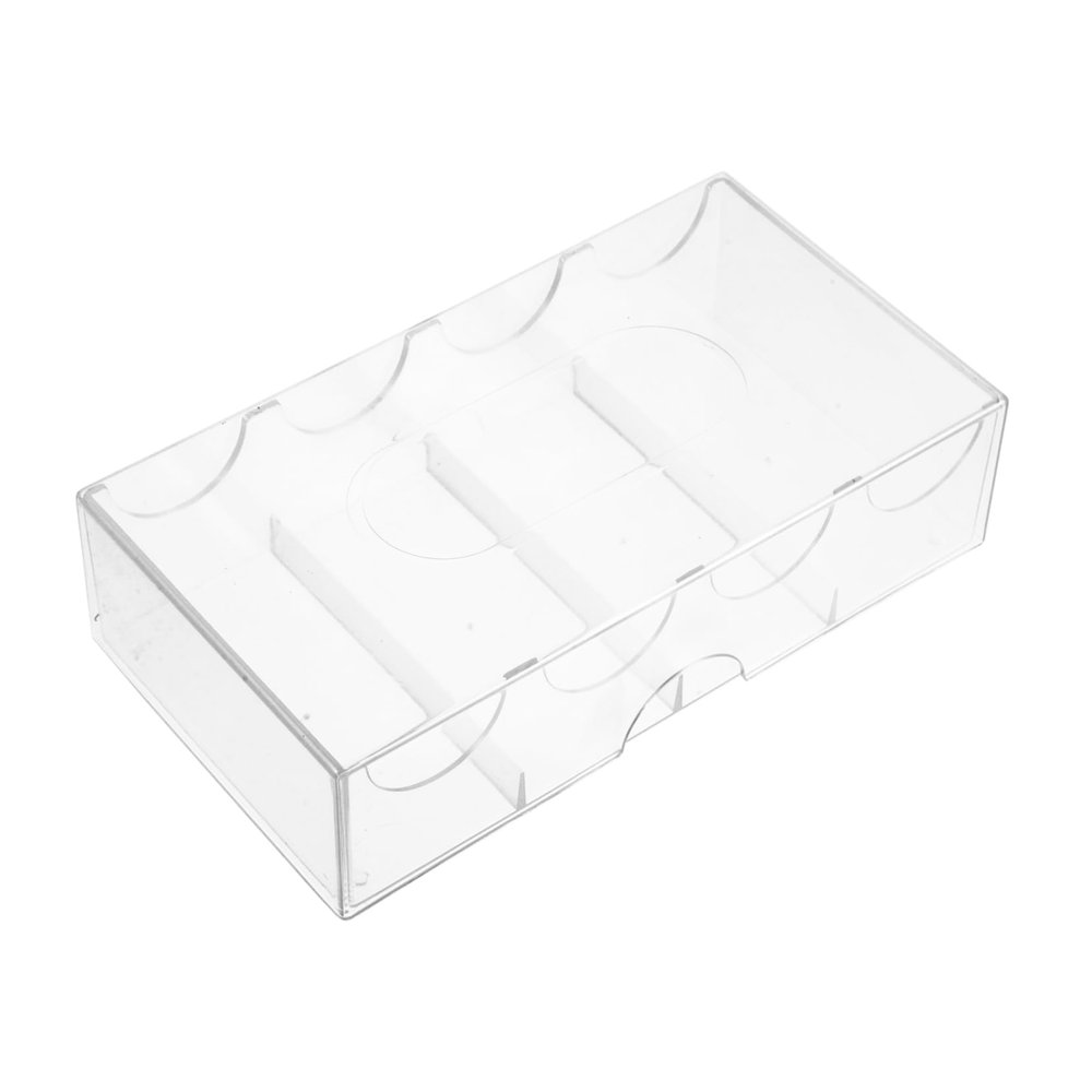 MOLUCKFU Portable Poker Chip Holder Wear-resistant Acrylic Compartment Box for Storage and Transport Compact Design for Daily Gaming Use