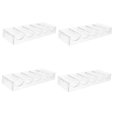 MOLUCKFU 4pcs Portable Poker Chip Tray Clear Wear-resistant Acrylic Storage Organizer for Chips and Cards for and Parties Design Easy Access