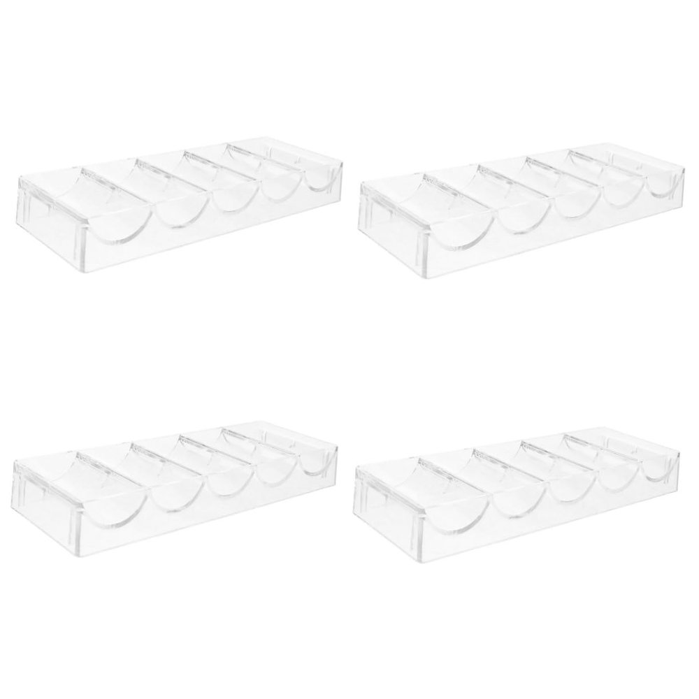 MOLUCKFU 4pcs Portable Poker Chip Tray Clear Wear-resistant Acrylic Storage Organizer for Chips and Cards for and Parties Design Easy Access