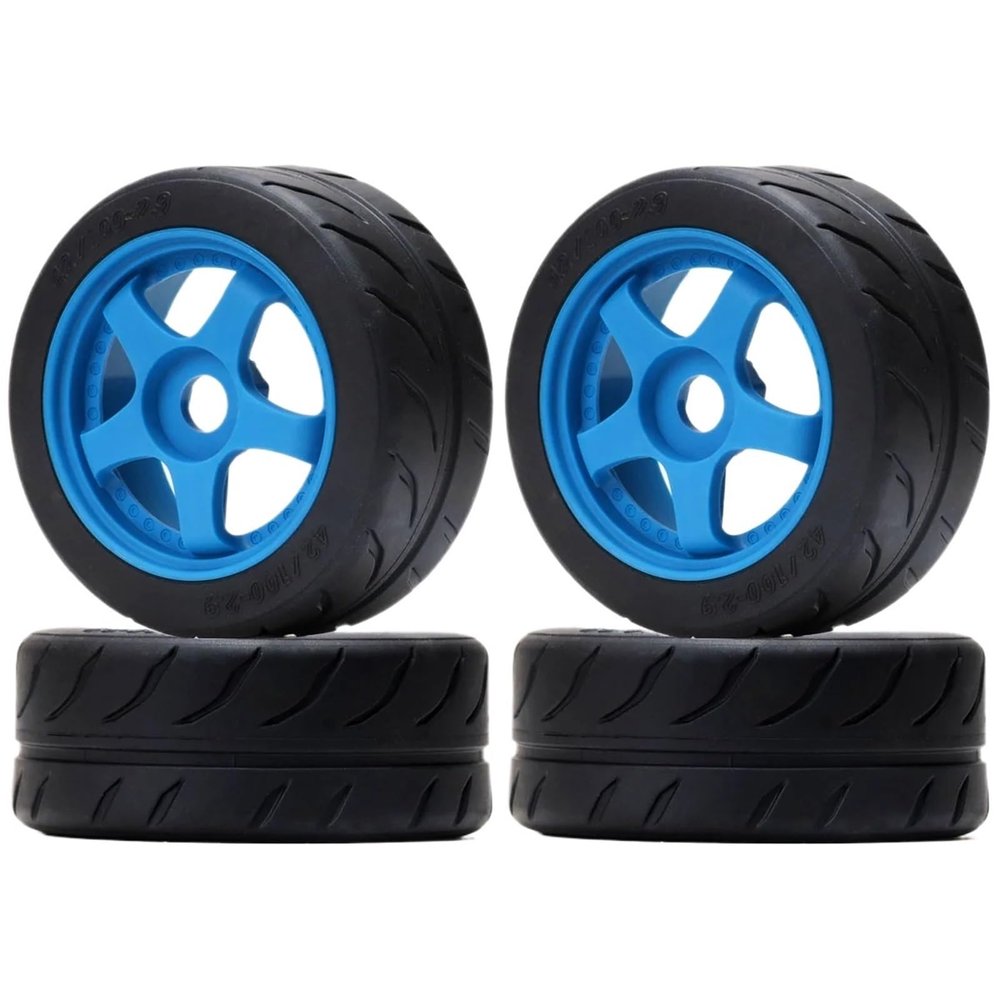 1/7 Off-Road Belted Tires Wheels Rims for RC for ARR-MA 1:7 for FEL-Ony for INFR-ACTIN for LIMI-TLESS 1/8 TLR Tuned for TYP-HON 6S(Blue)