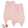 Toddler Sleep Sack with Feet 2T-3T 2 Pack, 100% Cotton Wearable Blanket for Baby, 2-Way Zipper Baby Sleeping Sack with Legs for Boys and Girls, Pink Flower view 1