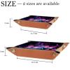 PU Leather DND Dice Trays Portable Dice Rolling Tray Large Storage Tray for Desktop Storage and RPG Board Games, Neon Butterflies view 4