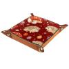 PU Leather DND Dice Trays Portable Dice Rolling Tray Large Storage Tray for Desktop Storage and RPG Board Games, Hedgehogs Mushrooms Snowflake view 1
