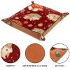 PU Leather DND Dice Trays Portable Dice Rolling Tray Large Storage Tray for Desktop Storage and RPG Board Games, Hedgehogs Mushrooms Snowflake view 3