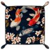 PU Leather DND Dice Trays Portable Dice Rolling Tray Large Storage Tray for Desktop Storage and RPG Board Games, Koi Fish view 2