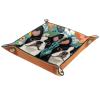 PU Leather DND Dice Trays Portable Dice Rolling Tray Large Storage Tray for Desktop Storage and RPG Board Games, Boston Terrier Dogs Florals view 1