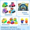 bessome Soft Rubber Cars Toy for 1+ Year Old Boy with Playmat (Storage Bag)|12 PCS Construction Cars Baby Toys for Toddler Toys Age 18 Months |First Birthday Gift for 2 3 Year Old Boy view 2
