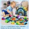 bessome Soft Rubber Cars Toy for 1+ Year Old Boy with Playmat (Storage Bag)|12 PCS Construction Cars Baby Toys for Toddler Toys Age 18 Months |First Birthday Gift for 2 3 Year Old Boy view 3