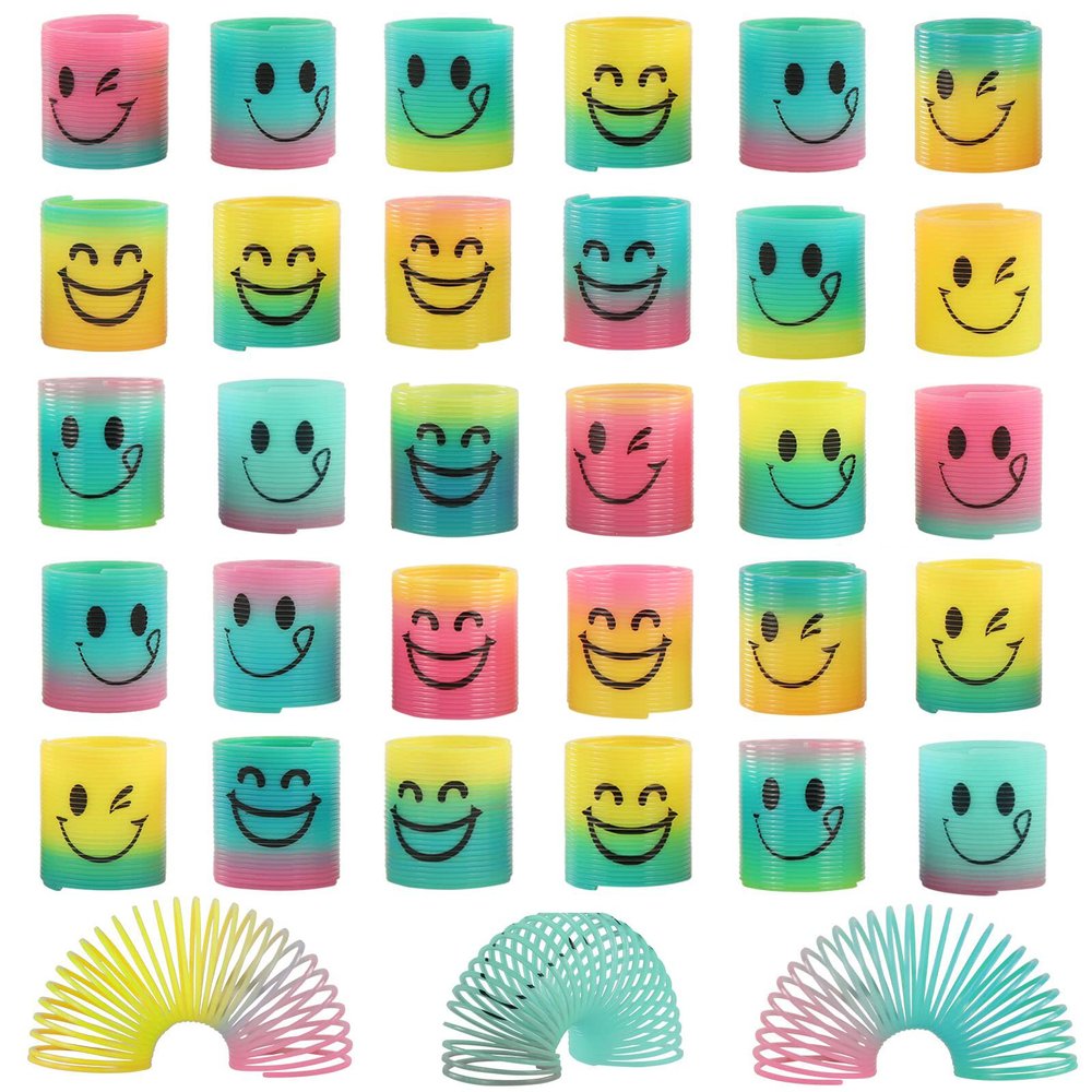 120 Pack Spring Rainbow Magic Fidget Stress Coil Mini Springs Bulk Toys for Party Favor Carnival Prize Birthday Goodie Bag Stuffers for Kids Boys Girls (120)