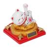 Solar Powered Waving Fortune Cat, Wealth Lucky Cat Decoration, Home Car Desk Ornament with Light Induction for Blessings (Small Size) view 4