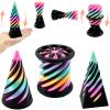 3 Pack Spiral Cone Fidget Toy, Pyramid Passthrough Sculpture, Mini Cones Pass Through Pyramid Fidget Toy for Stress and Anxiety Relief (Pink) view 1