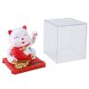 Solar Waving Cat, Lucky Cat, Solar Powered Waving Cat for Desk Car Home, Energy Saving Cat Sculpture (White) view 3