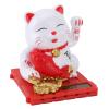 Solar Waving Cat, Lucky Cat, Solar Powered Waving Cat for Desk Car Home, Energy Saving Cat Sculpture (White) view 4