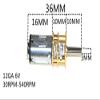 12GA DC 6V Micro Electric Reduction Metal Gear Motor N20 RC smart car Robot model For DIY engine Toys Electric door lock Remote lock - (Speed(RPM): 6V 60RPM) view 2