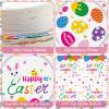 150 Pcs Happy Easter Plates and Napkins - Easte Egg Paper Dinnerware Set, Cute Eastes Rabbit Dinner Dessert Plates Luncheon Napkins Tableware for Easter Activity Party Supplies Table Decor, Serves 50 view 4