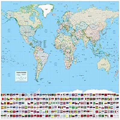 1000 Piece World Map Poster Country Flags Great Jigsaw Puzzles for Adults Dog Puzzles for Adults Toys Gift Family Decoration Puzzles