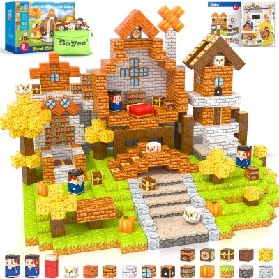 80PCS Magnetic Blocks - Build Mine Magnet World Magic World Adventure Set, 1 Magnet Cubes Kids Sensory Toys for Kids Age 3-5 5-7 8-12, Building Blocks Gift for 3 4 5 6 7 8 9 10 Year Old Boys & Girls