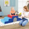 HONEY JOY Toddler Climbing Toys Indoor, Soft Climbing Foam Block Activity Play Structure, Gym Equipment for Child Development, Waterproof & Easy to Clean Climb and Crawl Playset, Gift (Blue) view 2
