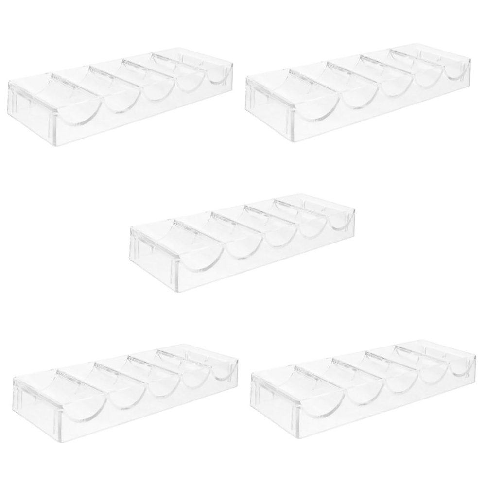 Gogogmee 5pcs Box Professional Poker Chip Holder Acrylic Poker Chip Tray Card Sorting Tray