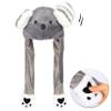 Bubblepompom Koala Hat with Ears Moving Jumping Pop Up Beating Hat Plush Holiday Cosplay Dress Up Funny Party Gift for Kids Boys Girls, Gray, 22'' view 1