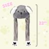 Bubblepompom Koala Hat with Ears Moving Jumping Pop Up Beating Hat Plush Holiday Cosplay Dress Up Funny Party Gift for Kids Boys Girls, Gray, 22'' view 3