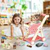 RedCrab Kids Shopping Cart,75PCS Toy Shopping Cart Playset with Food Shop Accessories, Adjustable Shopping Cart Arm,Shopping Basket Grocery Store Games for Ages 3 4 5 67 8+ (Red) view 3
