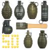 Tactical Toy-Grenade for CS Battle Game,8Pcs Fall Resistant Refillable Fun Impact,Hand Fake Grenade Toy with 100 Foam Ammo for 14+ Outdoor Sport,Green view 1