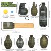 Tactical Toy-Grenade for CS Battle Game,8Pcs Fall Resistant Refillable Fun Impact,Hand Fake Grenade Toy with 100 Foam Ammo for 14+ Outdoor Sport,Green view 2
