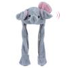 Bubblepompom Elephant Hat with Ears Moving Jumping Pop Up Beating Hat Plush Holiday Cosplay Dress Up Funny Party Gift for Kids Girls, Gray, 22'' view 1