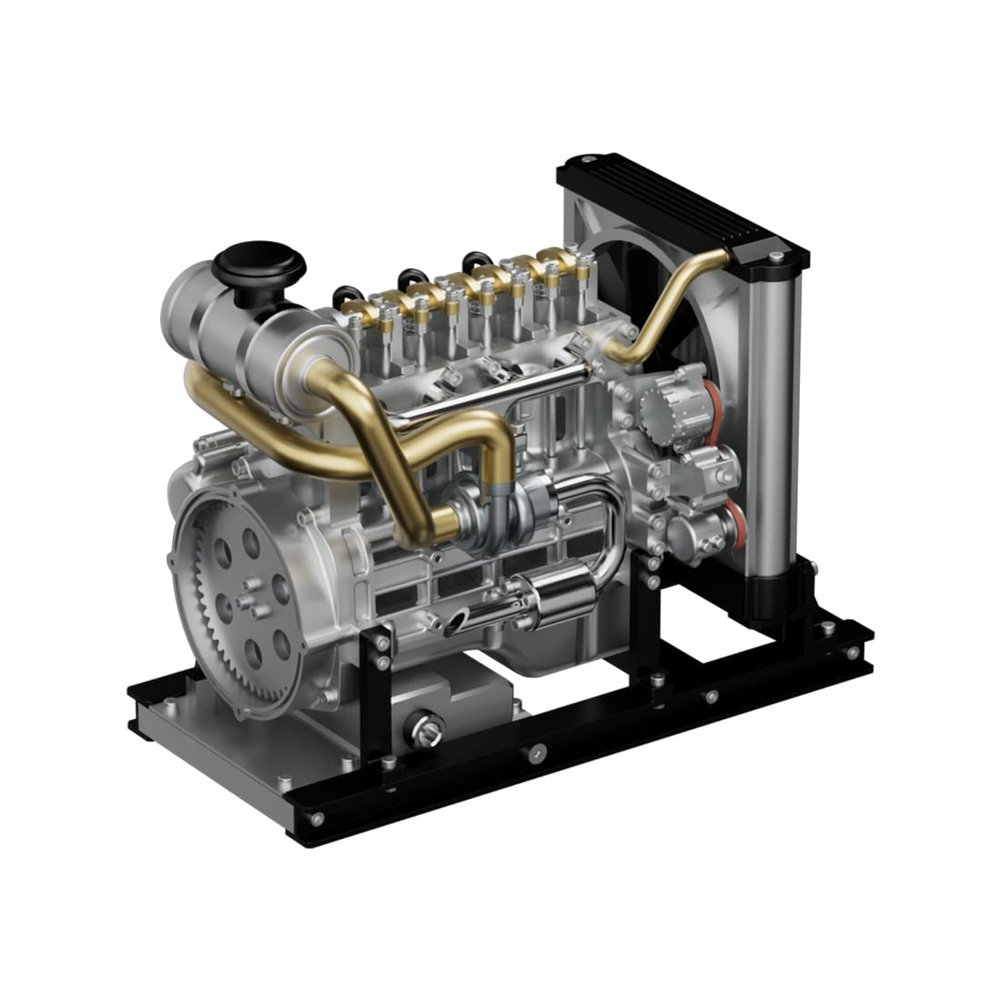 BrickCraftWorks 1/10 DIY Simulation Electric Car Engine Model That Run, Mini Metal OHV Inline Four-Cylinder Engine Model with Cooling System Educational Toys Gifts (300+PCS)