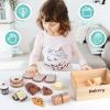 kienvy 10 PCS Bakery Wooden Play Food Set for Kids Kitchen, Wooden Food Cutting Toys, Pretend Play Kitchen Food Toy Accessories with Storage Box, Christmas Birthday Present for Toddlers & Kids Ages 3+ view 3