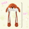 Bubblepompom Fox Hat with Ears Moving Jumping Pop Up Beating Hat Plush Holiday Cosplay Dress Up Funny Party Gift for Kids Boys Girls, Brown, 22'' view 3