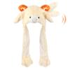 Bubblepompom Lamb Hat with Ears Moving Jumping Pop Up Beating Sheep Hat Plush Farm Animal Holiday Cosplay Dress Up Funny Party Gift for Kids Boys Girls, 22'' view 1