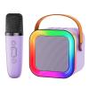 Mini Karaoke Machine Speaker for Kids Adults,Portable Bluetooth with 1-2 Wireless Microphones,Christmas Birthday Gifts Toys Girls Boys Ages 4, 5, 6,7, 8,9,10,11,12+ Years Old Toddler (Purple - 1 Mic) view 1
