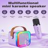 Mini Karaoke Machine Speaker for Kids Adults,Portable Bluetooth with 1-2 Wireless Microphones,Christmas Birthday Gifts Toys Girls Boys Ages 4, 5, 6,7, 8,9,10,11,12+ Years Old Toddler (Purple - 1 Mic) view 2