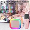 Mini Karaoke Machine Speaker for Kids Adults,Portable Bluetooth with 1-2 Wireless Microphones,Christmas Birthday Gifts Toys Girls Boys Ages 4, 5, 6,7, 8,9,10,11,12+ Years Old Toddler (Pink - 2 Mic) view 4