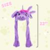 Bubblepompom Unicorn Hat with Ears Moving Jumping Pop Up Beating Hat Plush Holiday Cosplay Dress Up Funny Party Gift for Kids Girls, Purple, 22'' view 3