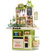Hitish Kids Kitchen Playset Set, 63PCS Pretend Play Kitchen Toys for Toddlers, Cooking Stove with Steam Sound Light, Play Sink with Manual Faucet, Play Food Accessories Gift for Boys, 33H Green view 1