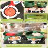 Hitish Kids Kitchen Playset Set, 63PCS Pretend Play Kitchen Toys for Toddlers, Cooking Stove with Steam Sound Light, Play Sink with Manual Faucet, Play Food Accessories Gift for Boys, 33H Green view 2