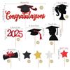 VEGCOO 33 Pieces Graduation Cake Toppers, Graduation Cake Toppers, Graduation Decorations Congratulations Red Cupcakes Toppers Graduation, Cake Graduation Decorations Gadget for Party Graduation view 2