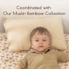 100% Cotton Toddler Pillowcases, 2 Pack Muslin Baby Pillow Cases, 13x20 Toddler Pillowcase, Compatible with Baby Pillows for Sleeping for Newborn, Oeko TEX Standard 100 (Rainbow + Beige Pillow Cases) view 3