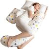 ADAOQIN Comfort-U Shaped Maternity Pillow with Cotton Cover for Pregnancy Support, Back, HIPS, and Legs - Ideal for Sleeping and Feeding view 1